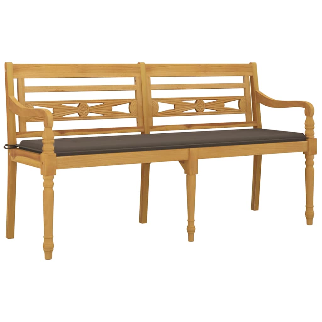 Tömör tíkfa batavia pad tópszínű párnával 150 cm