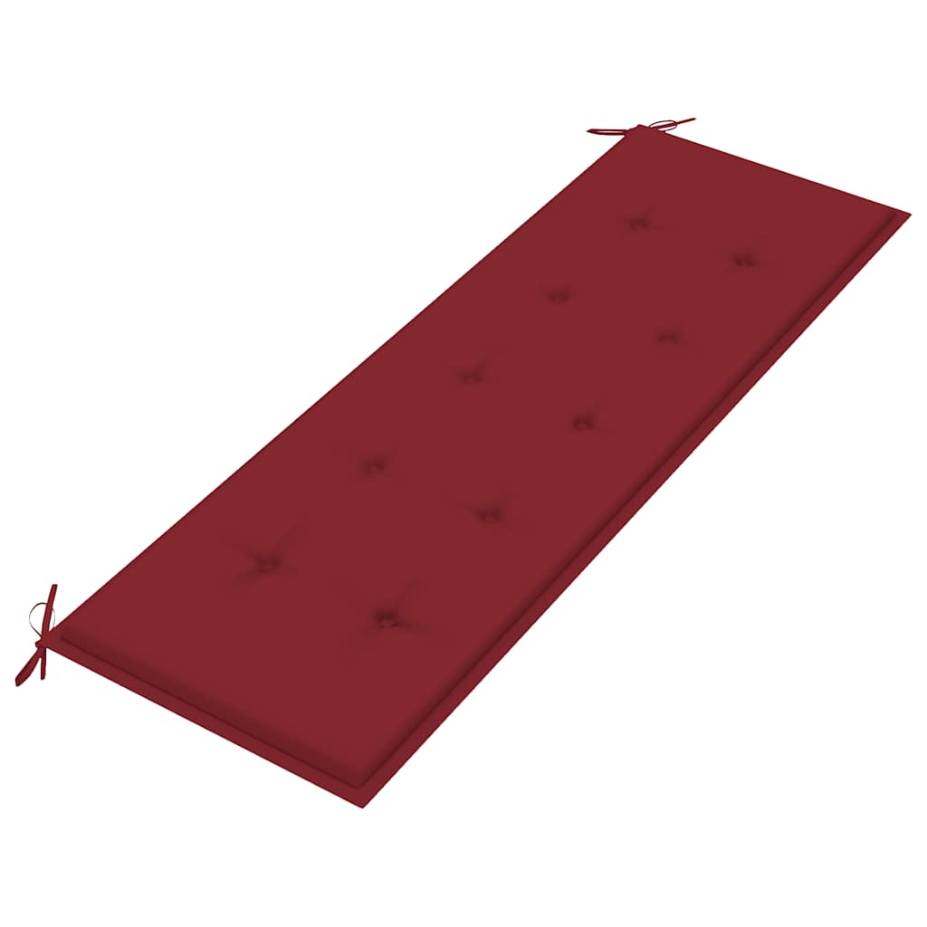 Tömör tíkfa batavia pad bordó párnával 150 cm