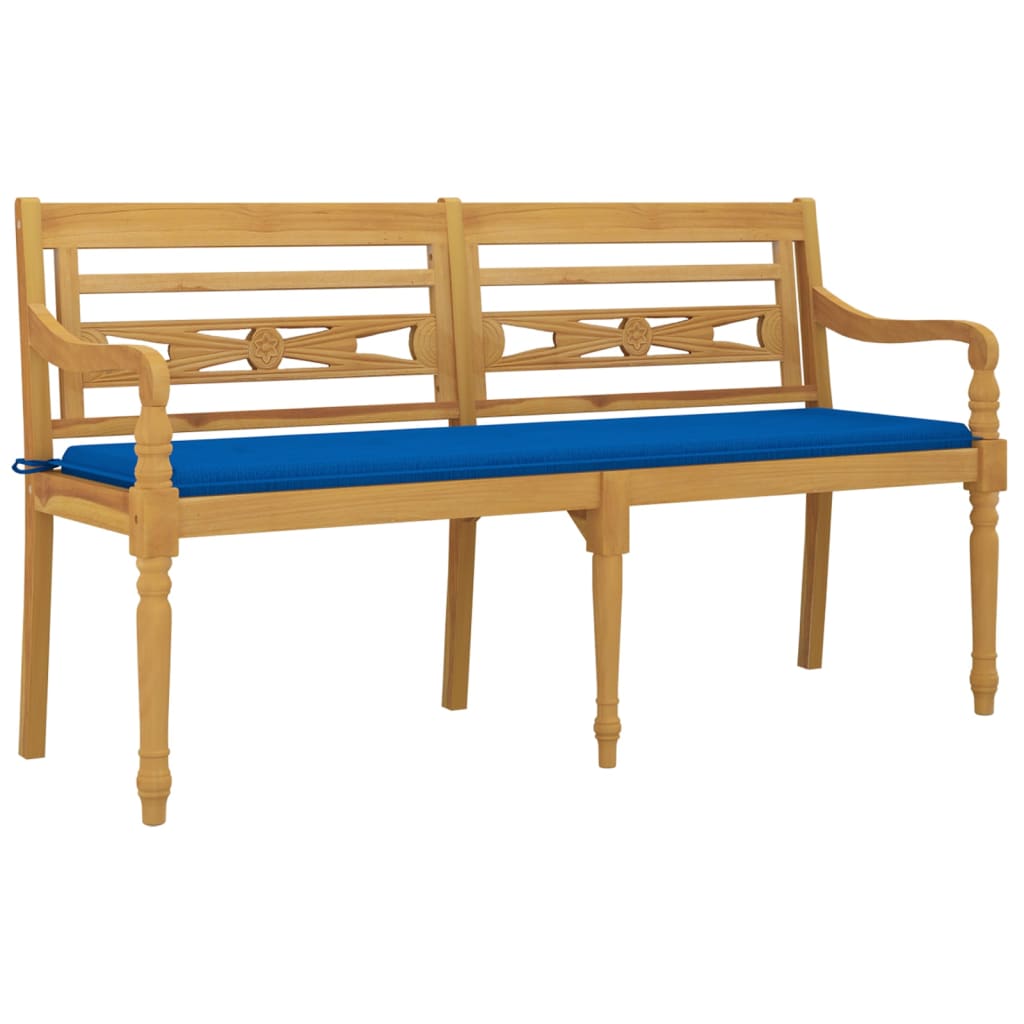 Tömör tíkfa batavia pad királykék párnával 150 cm