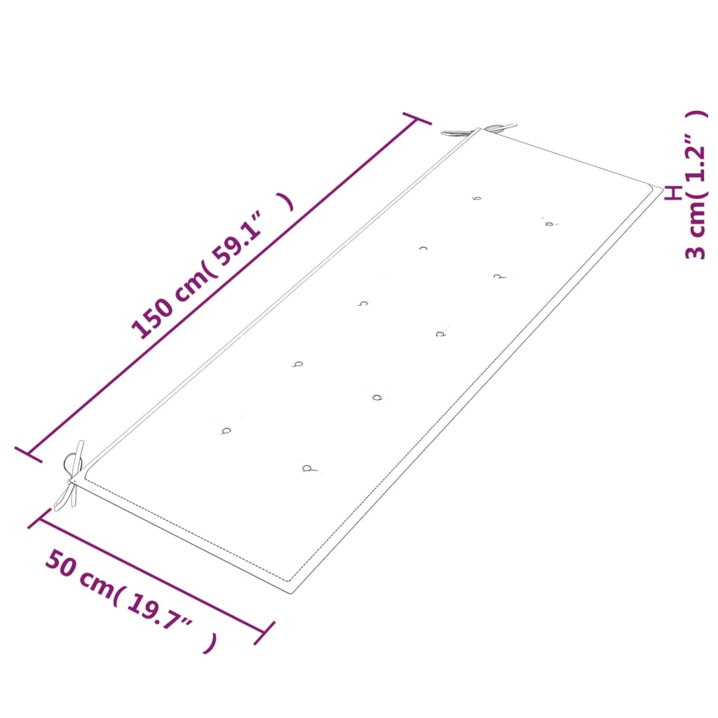 Tömör tíkfa batavia pad királykék párnával 150 cm