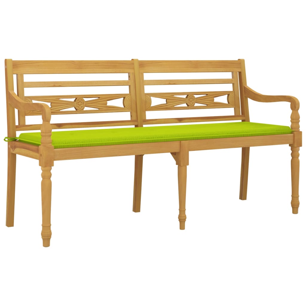 Tömör tíkfa batavia pad világoszöld párnával 150 cm