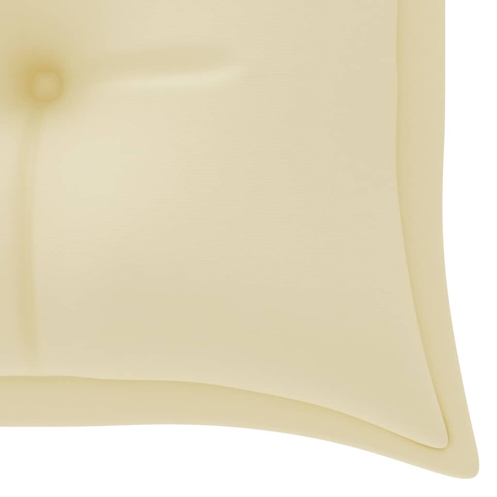 Tömör tíkfa batavia pad krémszínű párnával 150 cm