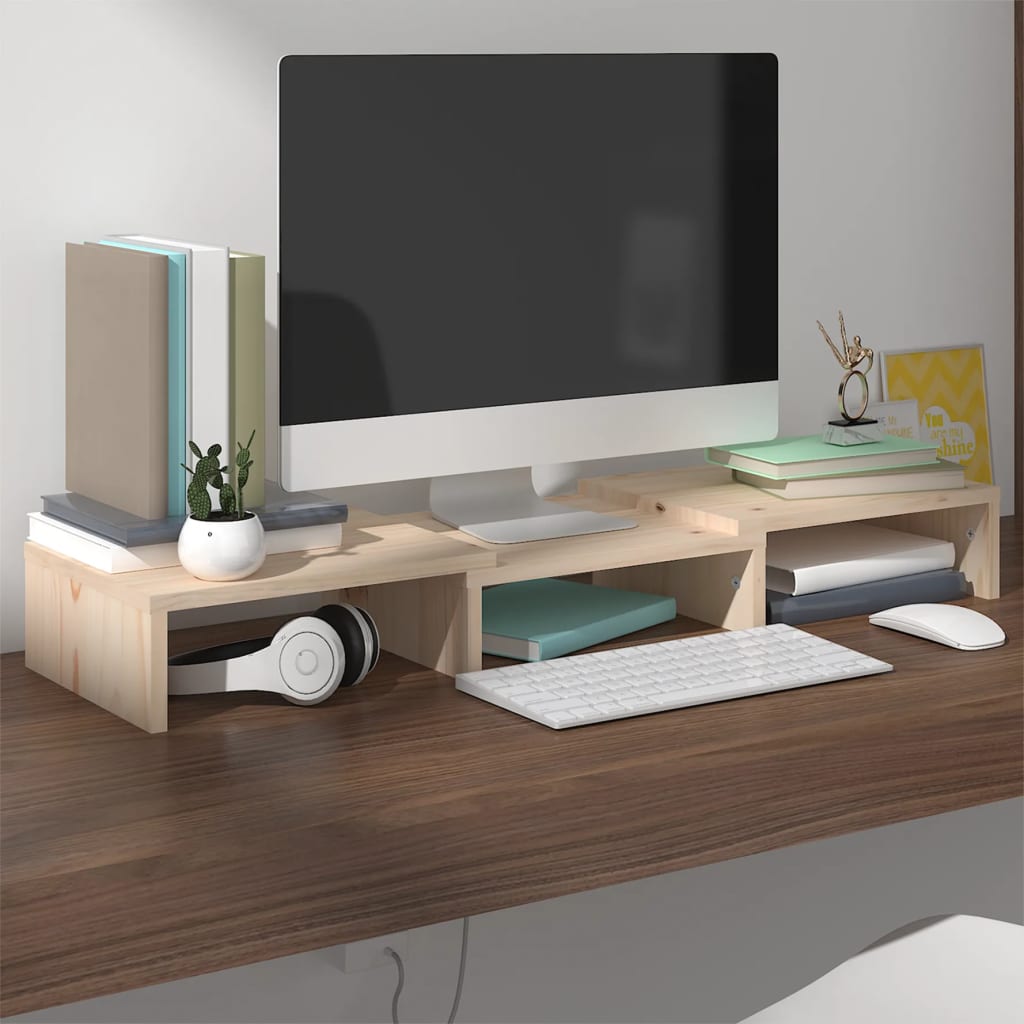 Tömör fenyőfa monitorállvány 60 x 24 x 10,5 cm Tömör fenyőfa monitorállvány 60 x 24 x 10,5 cm