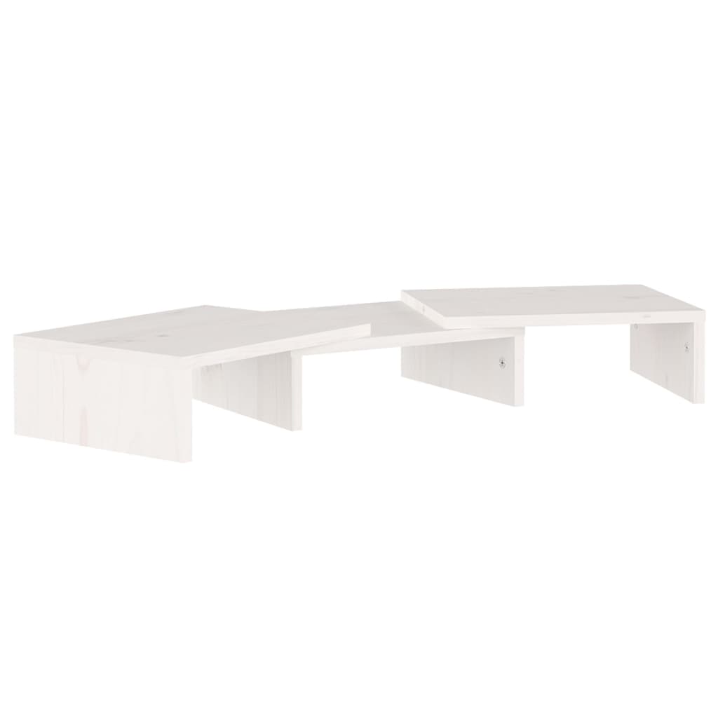 Fehér tömör fenyőfa monitorállvány 60 x 24 x 10,5 cm Fehér tömör fenyőfa monitorállvány 60 x 24 x 10,5 cm