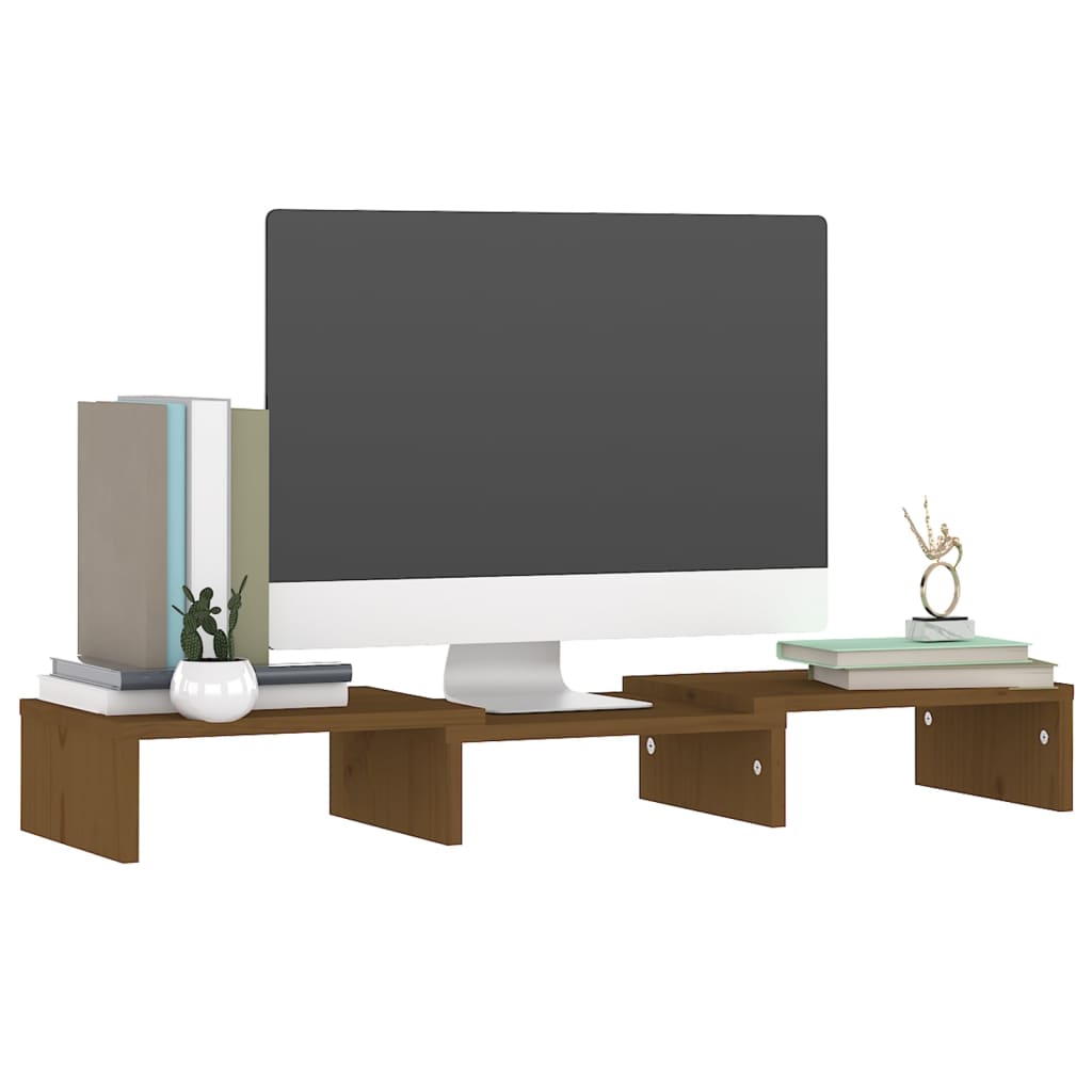 Mézbarna tömör fenyőfa monitorállvány 60x24x10,5 cm Mézbarna tömör fenyőfa monitorállvány 60x24x10,5 cm