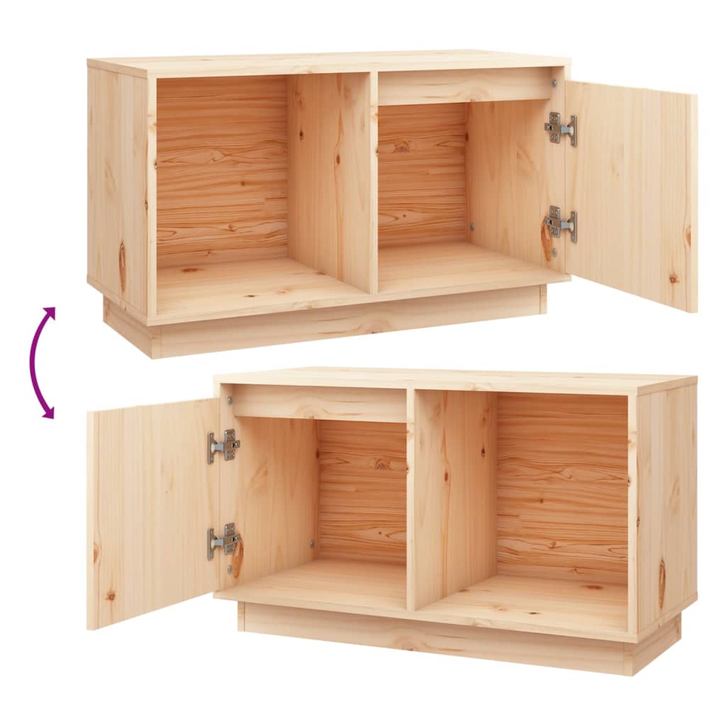 Tömör fenyőfa tv-szekrény 74 x 35 x 44 cm Tömör fenyőfa tv-szekrény 74 x 35 x 44 cm