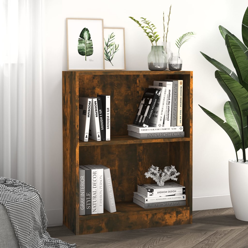 Füstös tölgyszínű szerelt fa könyvespolc 60 x 24 x 74,5 cm