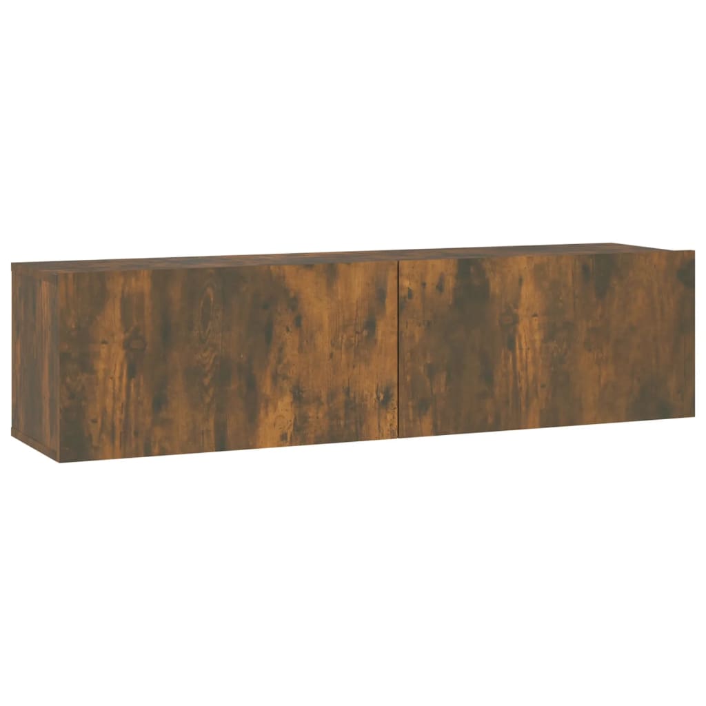 Füstös tölgyszínű szerelt fa fali tv-szekrény 120 x 30 x 30 cm Füstös tölgyszínű szerelt fa fali tv-szekrény 120 x 30 x 30 cm