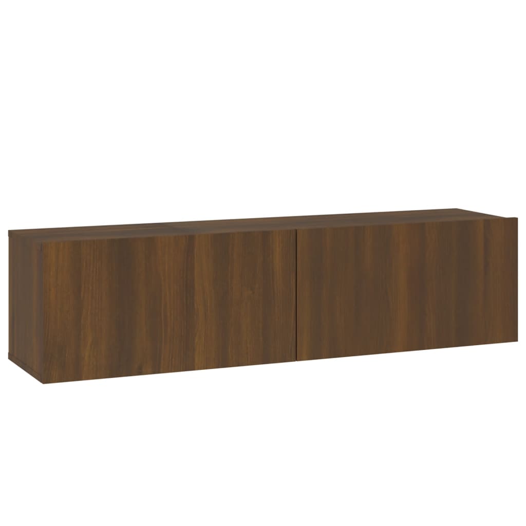 Barna tölgyszínű szerelt fa fali tv-szekrény 120 x 30 x 30 cm Barna tölgyszínű szerelt fa fali tv-szekrény 120 x 30 x 30 cm