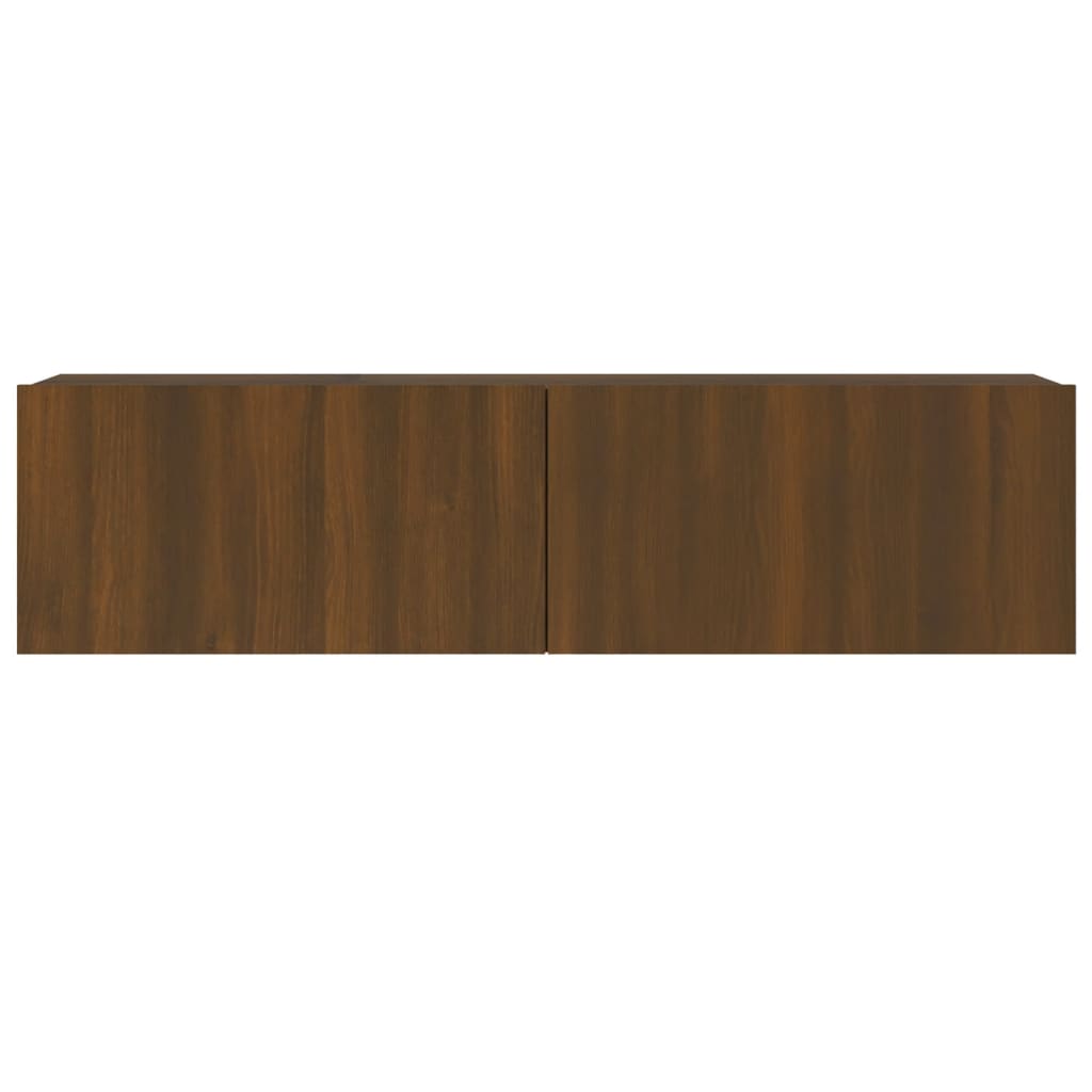 Barna tölgyszínű szerelt fa fali tv-szekrény 120 x 30 x 30 cm Barna tölgyszínű szerelt fa fali tv-szekrény 120 x 30 x 30 cm