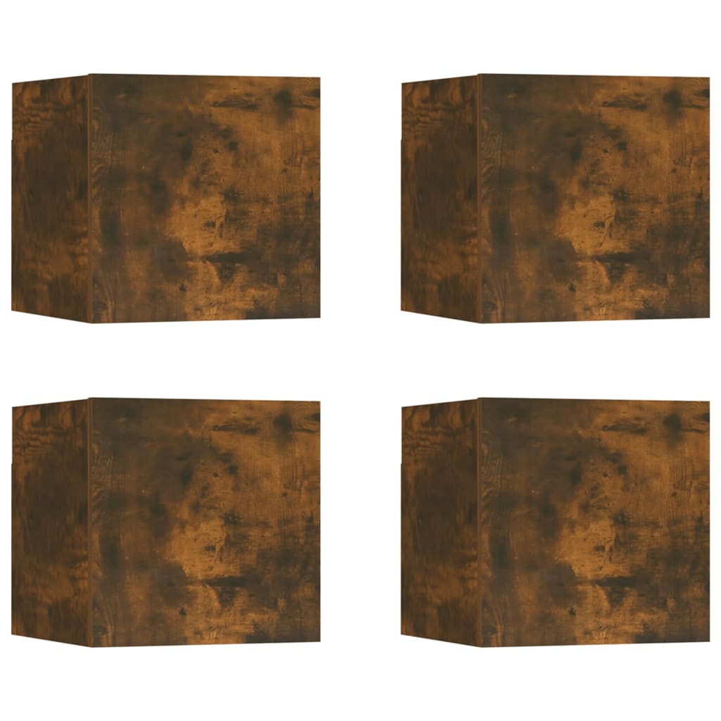 4 db füstös tölgyszínű fali tv-szekrény 30,5 x 30 x 30 cm 4 db füstös tölgyszínű fali tv-szekrény 30,5 x 30 x 30 cm