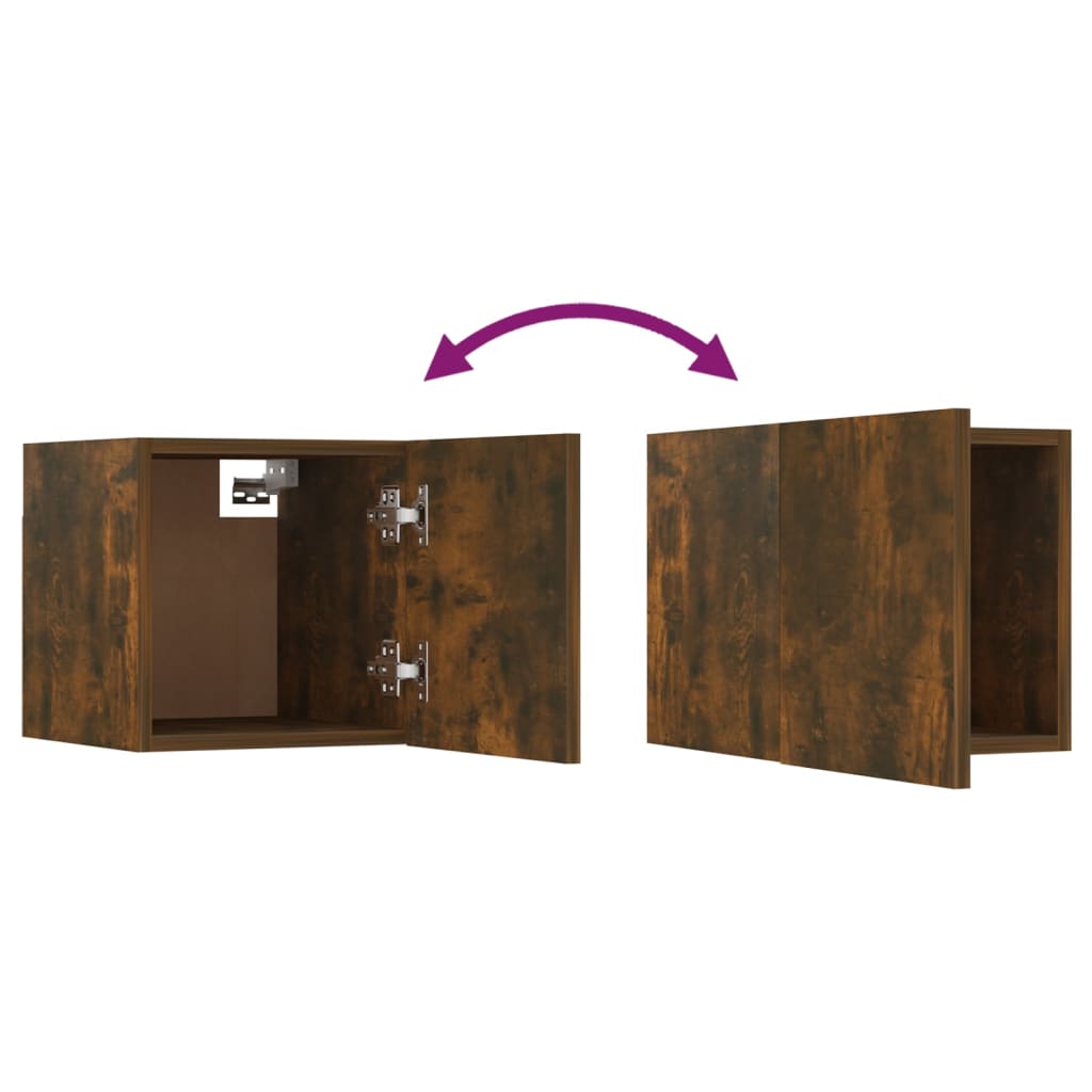 4 db füstös tölgyszínű fali tv-szekrény 30,5 x 30 x 30 cm 4 db füstös tölgyszínű fali tv-szekrény 30,5 x 30 x 30 cm
