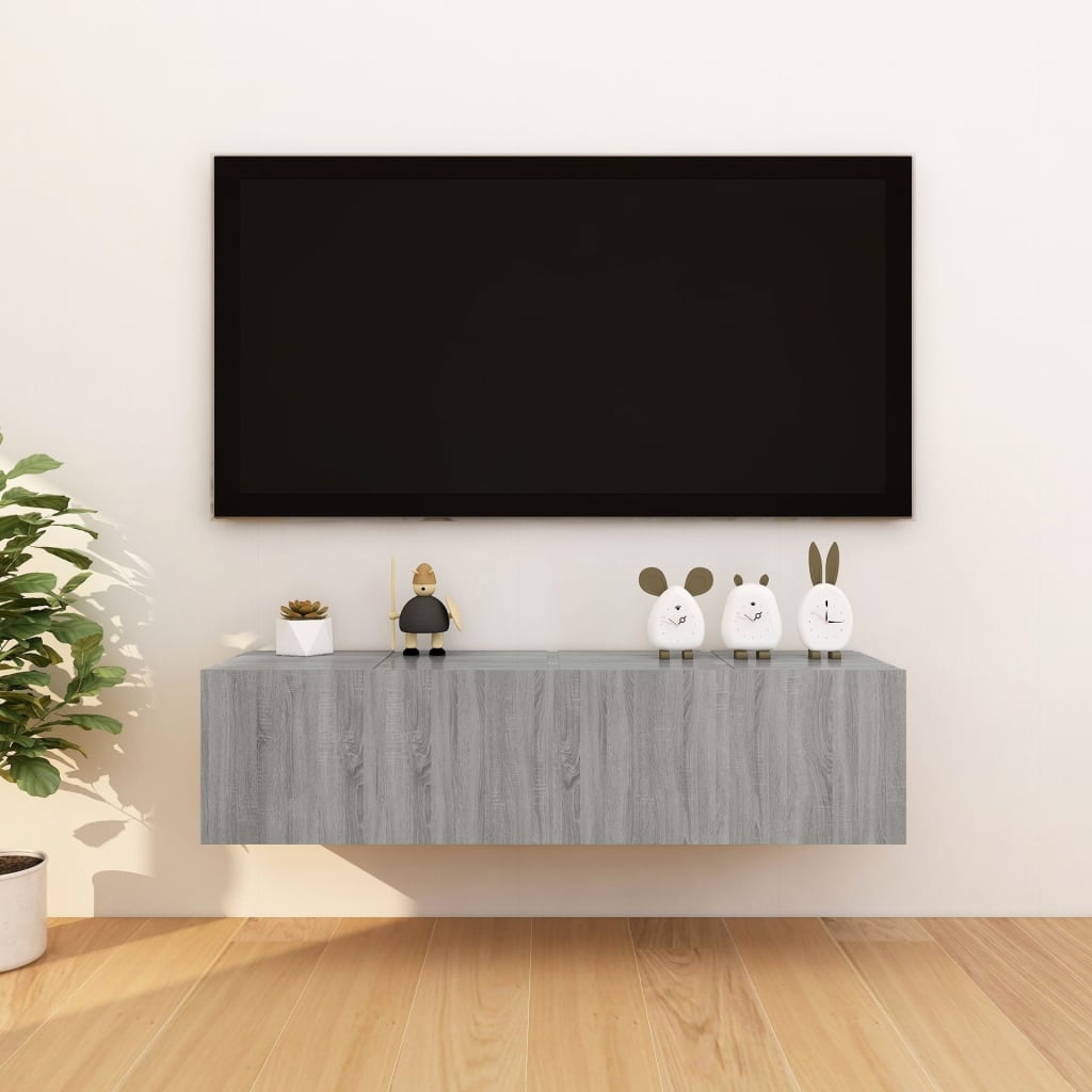 4 db szürke sonoma színű fali tv-szekrény 30,5 x 30 x 30 cm 4 db szürke sonoma színű fali tv-szekrény 30,5 x 30 x 30 cm