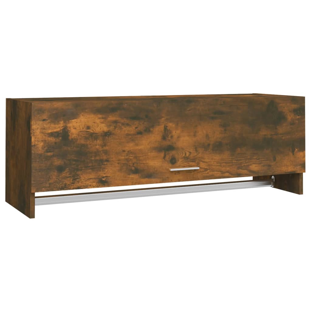 Füstös tölgy színű szerelt fa ruhásszekrény 100 x 32,5 x 35 cm