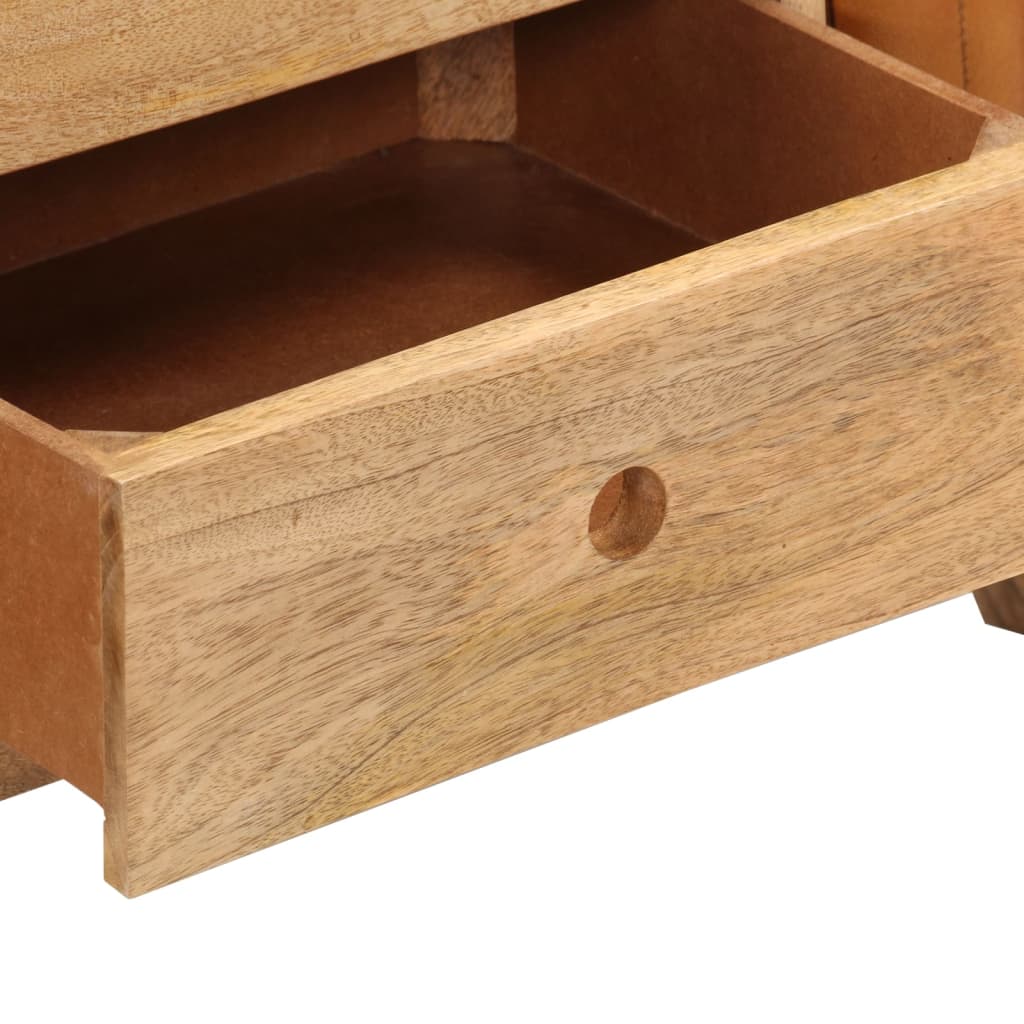 Barna valódi kecskebőr és tömör mangófa bokpad 107 cm