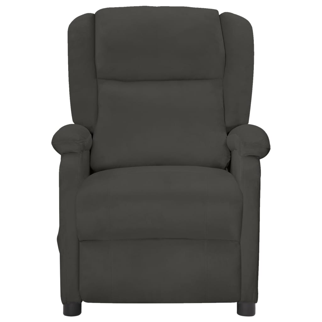 Sötétszürke bársony elektromos dönthető fotel