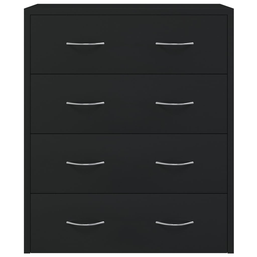 Fekete tálalószekrény 4 fiókkal 60 x 30,5 x 71 cm