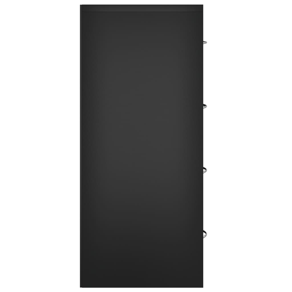 Fekete tálalószekrény 4 fiókkal 60 x 30,5 x 71 cm