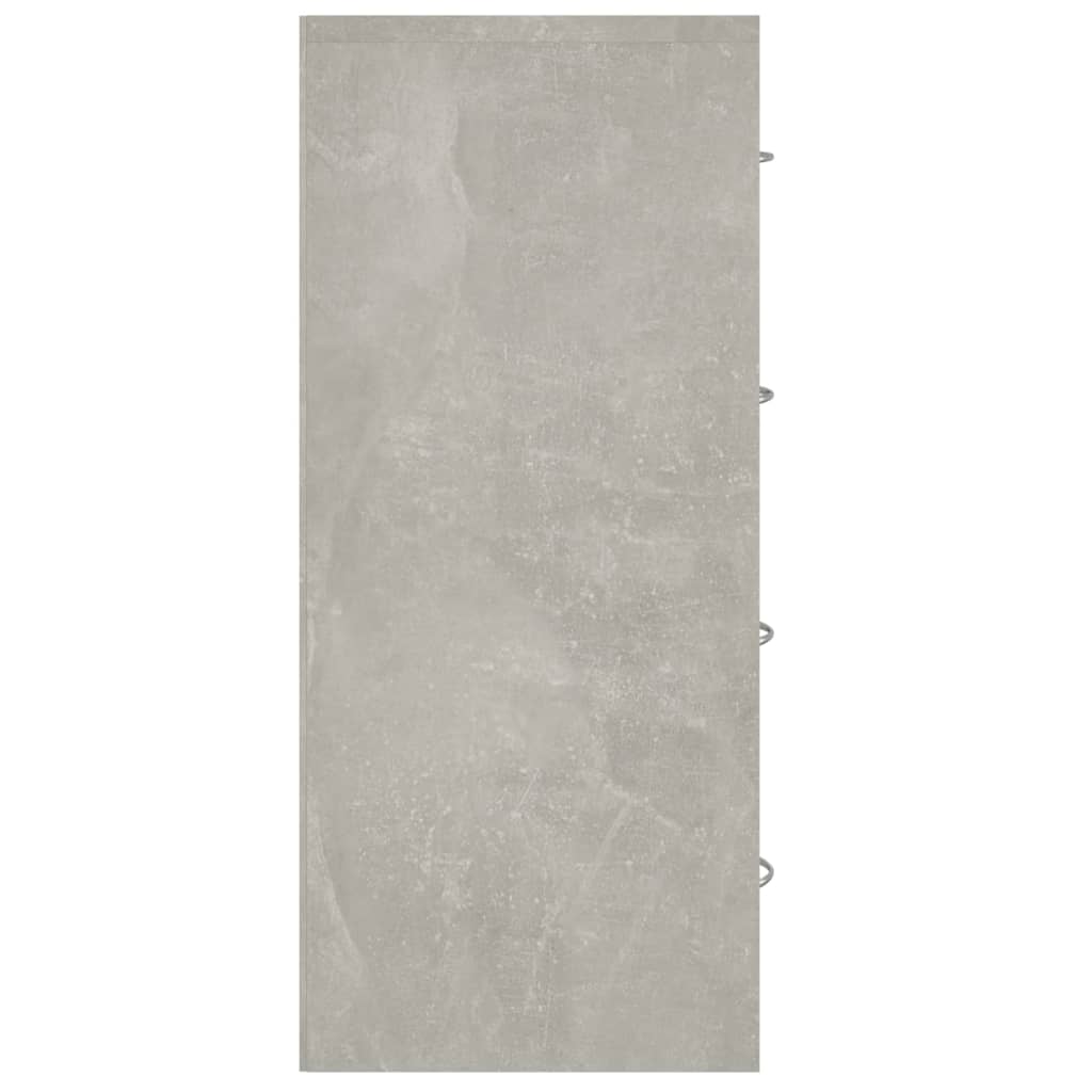 Betonszürke tálalószekrény 4 fiókkal 60 x 30,5 x 71 cm