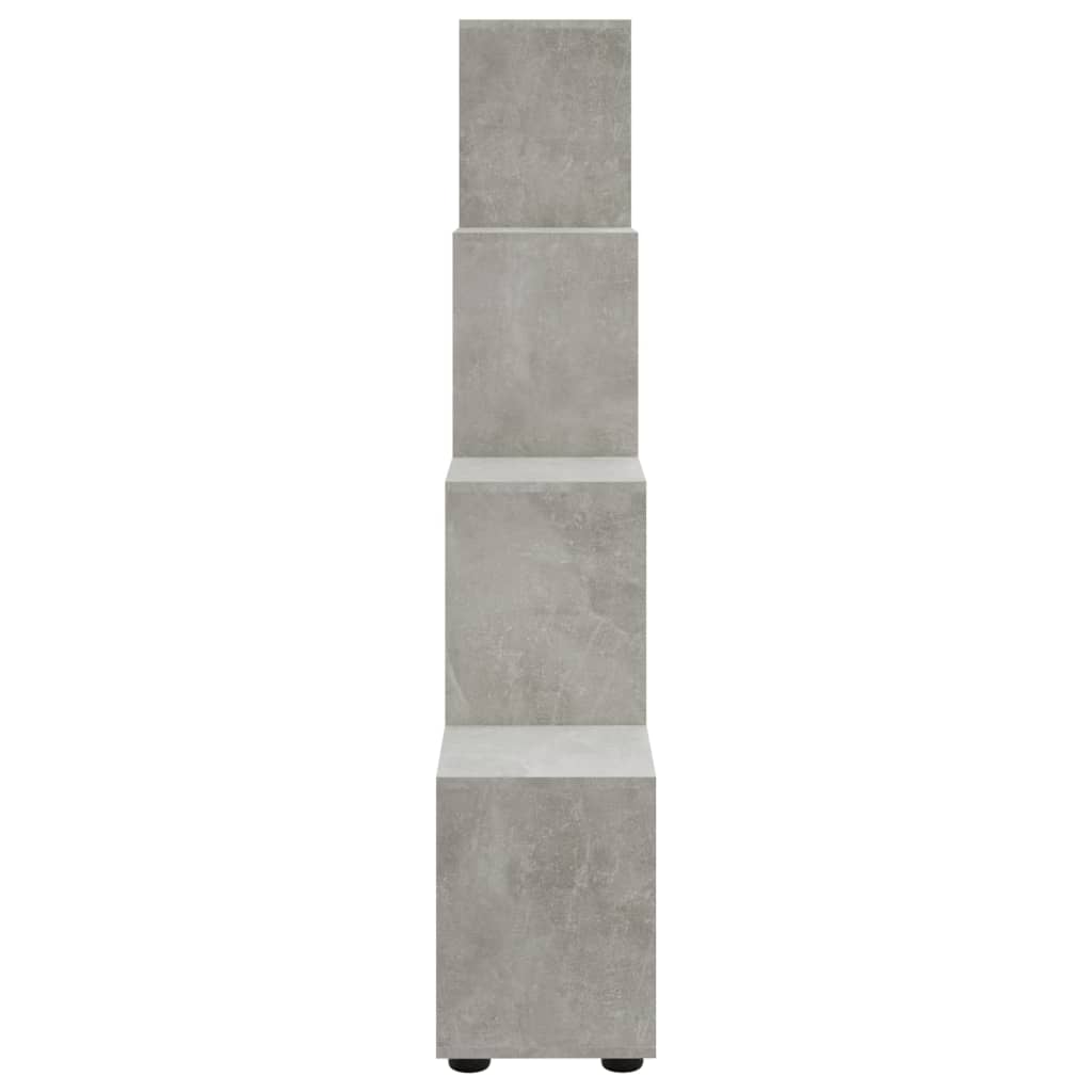Betonszürke szerelt fa lépcsős könyvespolc 142 cm Betonszürke szerelt fa lépcsős könyvespolc 142 cm