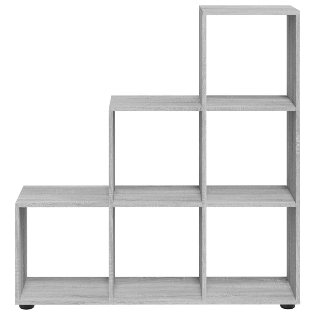 Szürke sonoma színű szerelt fa lépcsős könyvespolc 107 cm Szürke sonoma színű szerelt fa lépcsős könyvespolc 107 cm