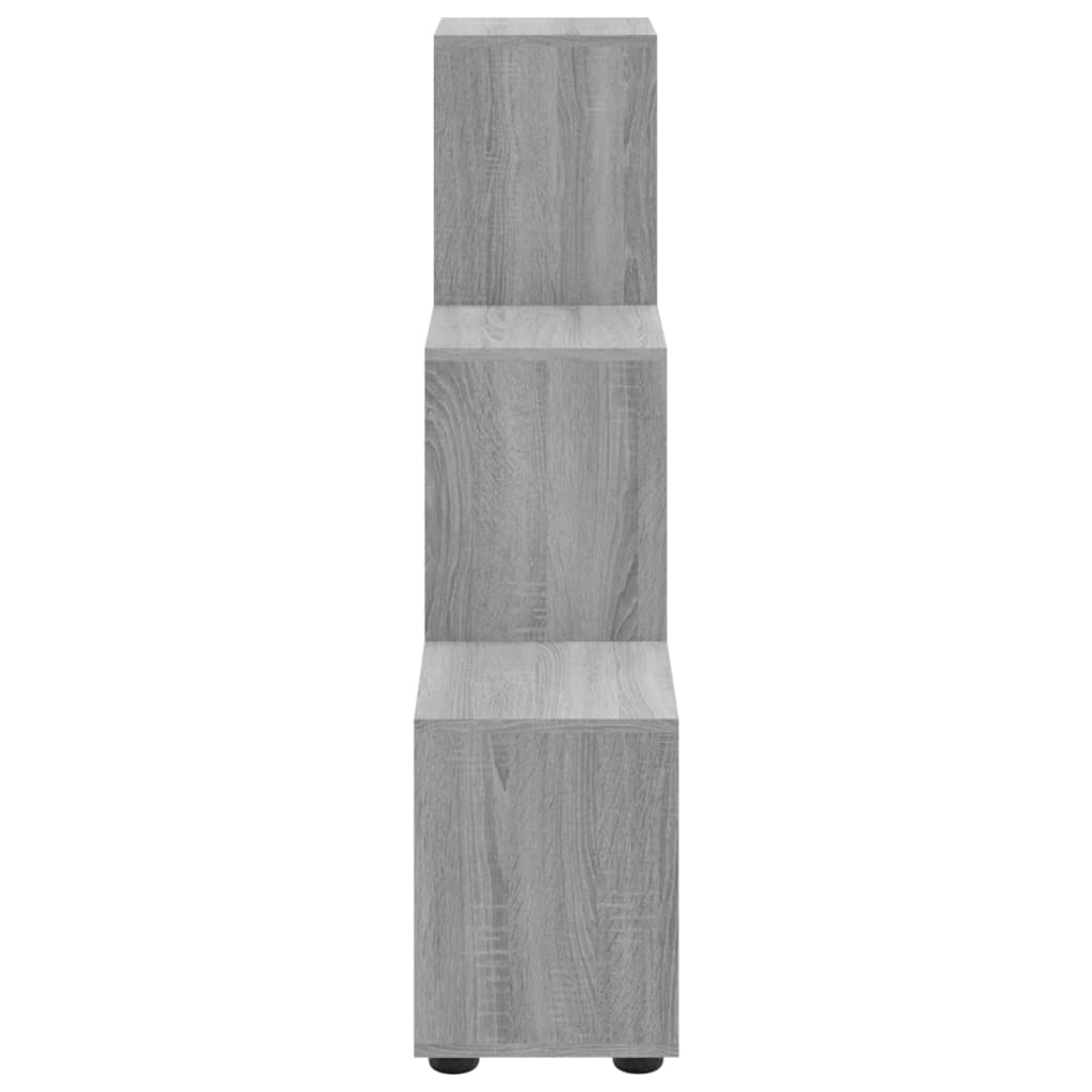 Szürke sonoma színű szerelt fa lépcsős könyvespolc 107 cm Szürke sonoma színű szerelt fa lépcsős könyvespolc 107 cm