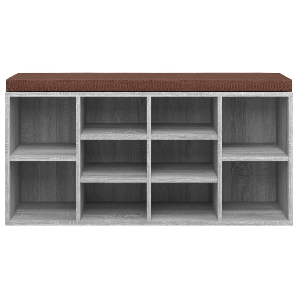 Szürke sonoma színű cipőtároló pad 103 x 30 x 48 cm