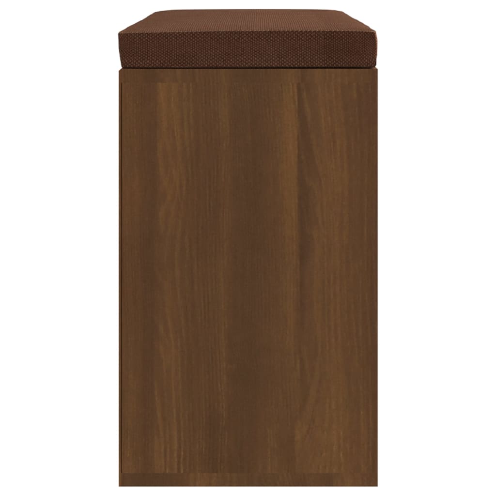 Barna tölgy szerelt fa cipőtároló pad 103x30x48 cm