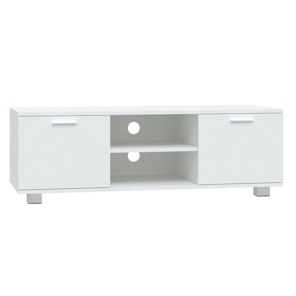 Fehér szerelt fa tv-szekrény 120 x 40,5 x 35 cm Fehér szerelt fa tv-szekrény 120 x 40,5 x 35 cm