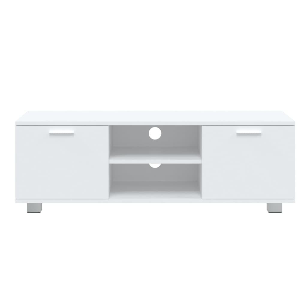 Fehér szerelt fa tv-szekrény 120 x 40,5 x 35 cm Fehér szerelt fa tv-szekrény 120 x 40,5 x 35 cm