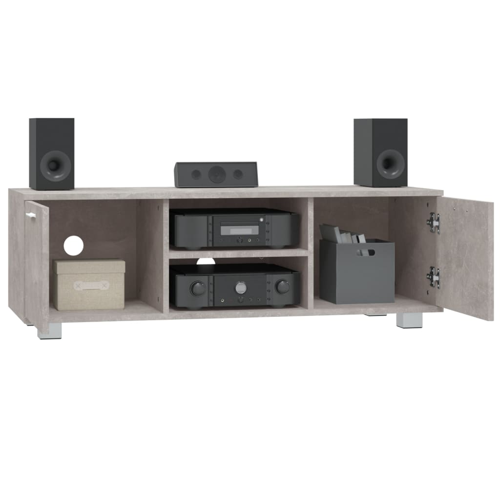 Betonszürke szerelt fa tv-szekrény 120 x 34,5 x 35 cm