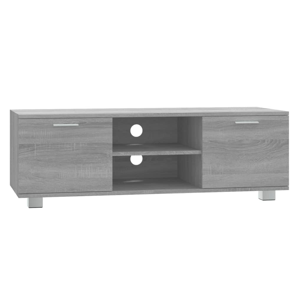 Szürke sonoma színű szerelt fa tv-szekrény 120 x 40,5 x 35 cm Szürke sonoma színű szerelt fa tv-szekrény 120 x 40,5 x 35 cm