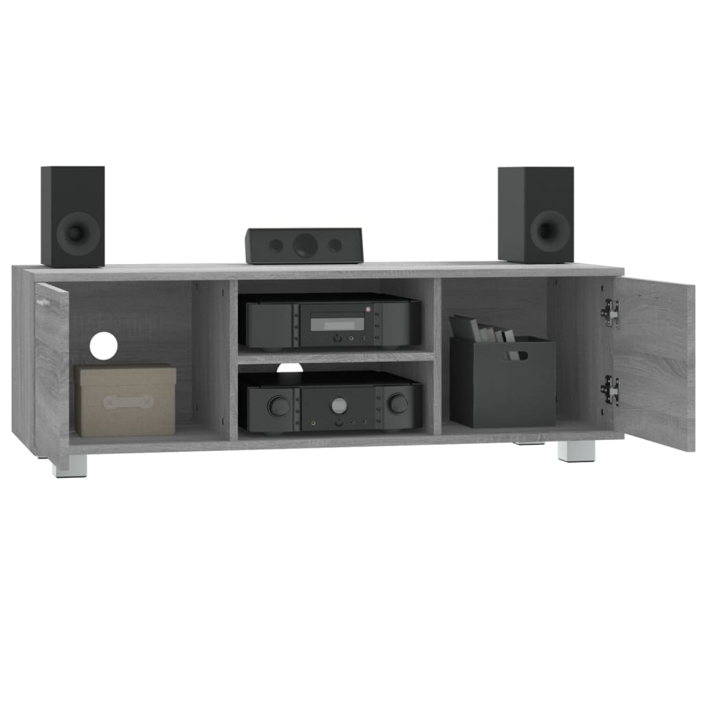 Szürke sonoma színű szerelt fa tv-szekrény 120 x 40,5 x 35 cm Szürke sonoma színű szerelt fa tv-szekrény 120 x 40,5 x 35 cm