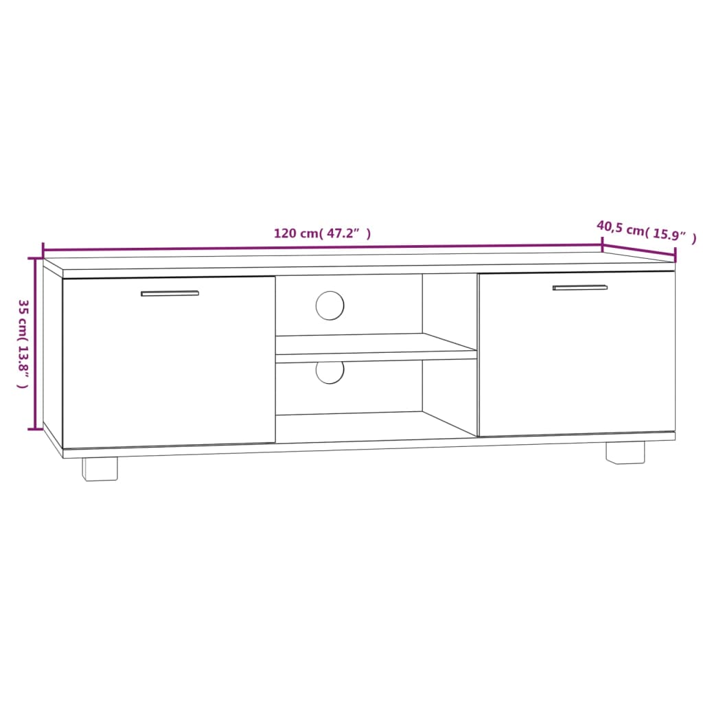 Barna tölgy színű szerelt fa tv-szekrény 120 x 40,5 x 35 cm Barna tölgy színű szerelt fa tv-szekrény 120 x 40,5 x 35 cm