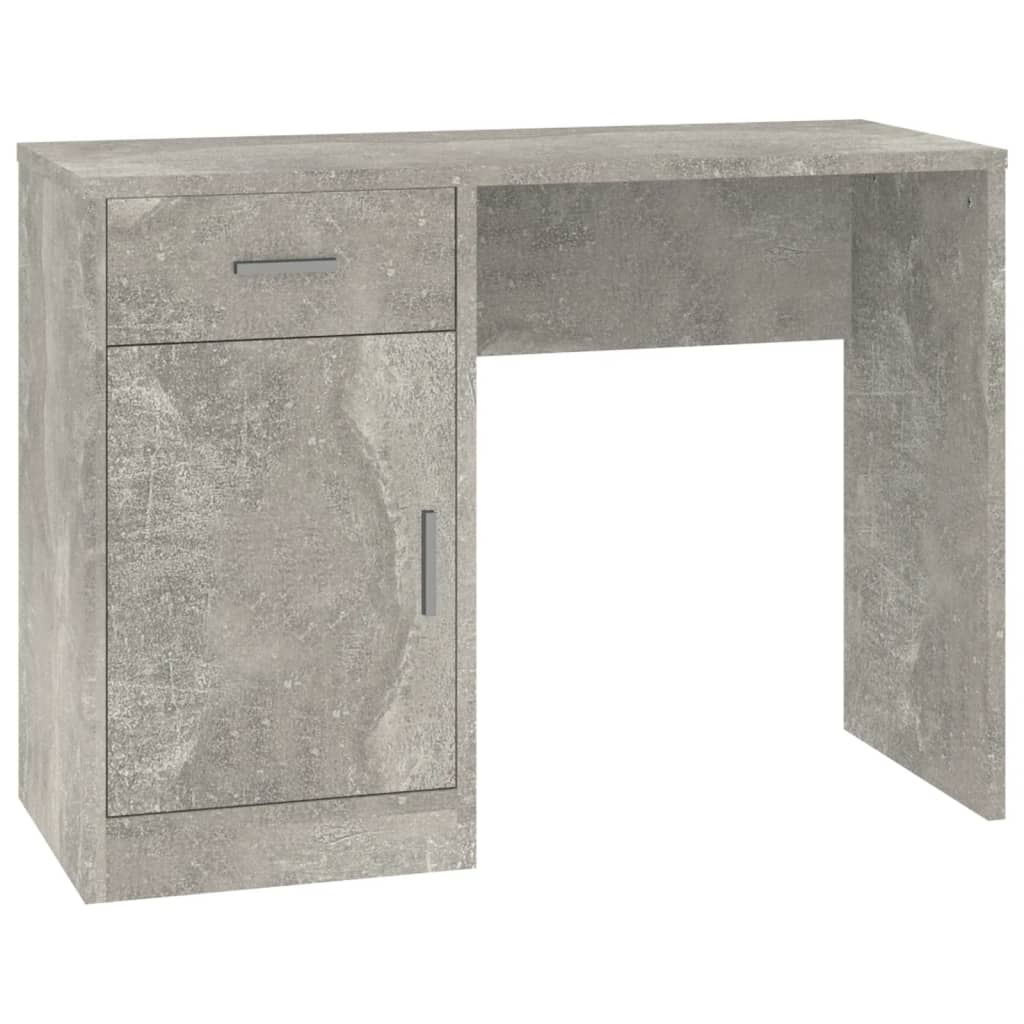 Betonszürke faanyag fiókos/rekeszes íróasztal 100x40x73 cm Betonszürke faanyag fiókos/rekeszes íróasztal 100x40x73 cm