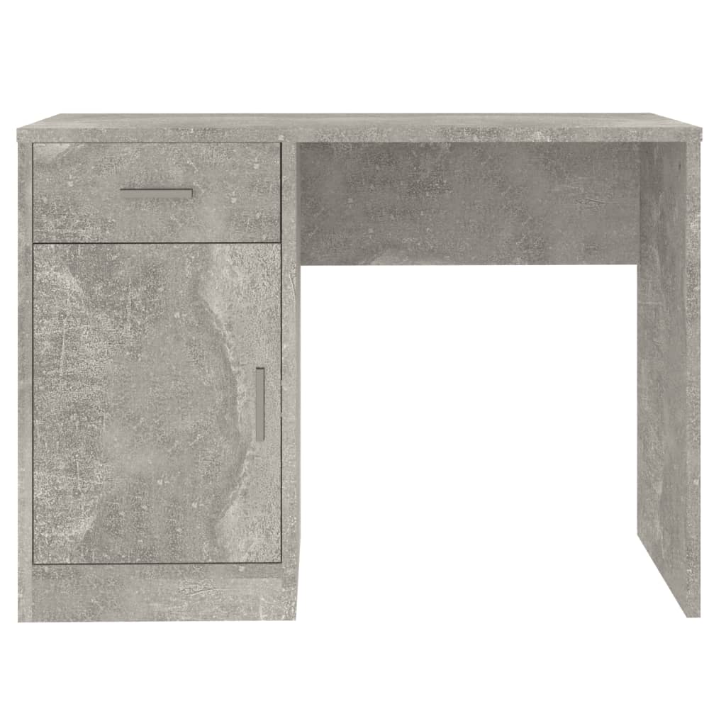 Betonszürke faanyag fiókos/rekeszes íróasztal 100x40x73 cm Betonszürke faanyag fiókos/rekeszes íróasztal 100x40x73 cm
