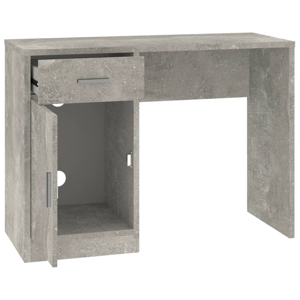 Betonszürke faanyag fiókos/rekeszes íróasztal 100x40x73 cm Betonszürke faanyag fiókos/rekeszes íróasztal 100x40x73 cm