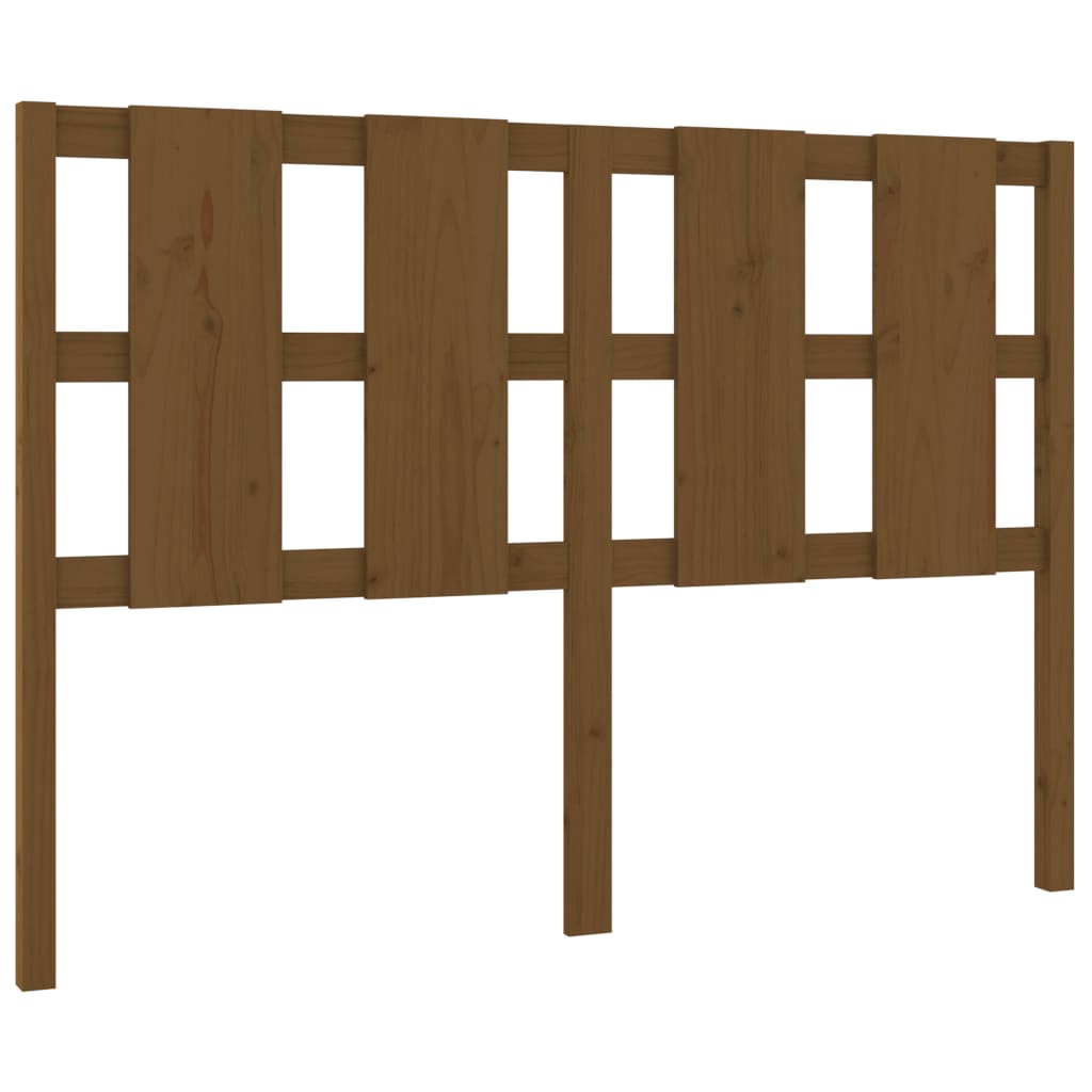 Mézbarna tömör fenyőfa ágyfejtámla 140,5x4x100 cm