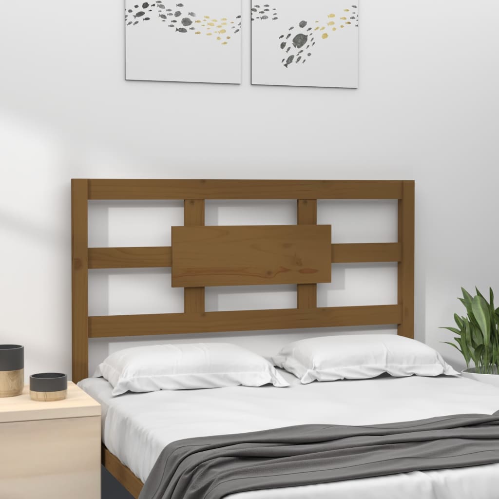 Mézbarna tömör fenyőfa ágyfejtámla 80,5 x 4 x 100 cm