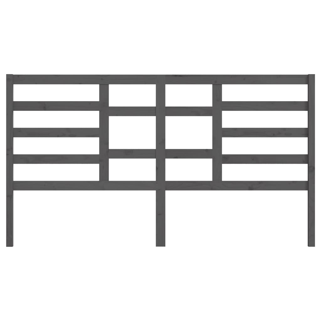 Szürke tömör fenyőfa ágyfejtámla 186 x 4 x 104 cm