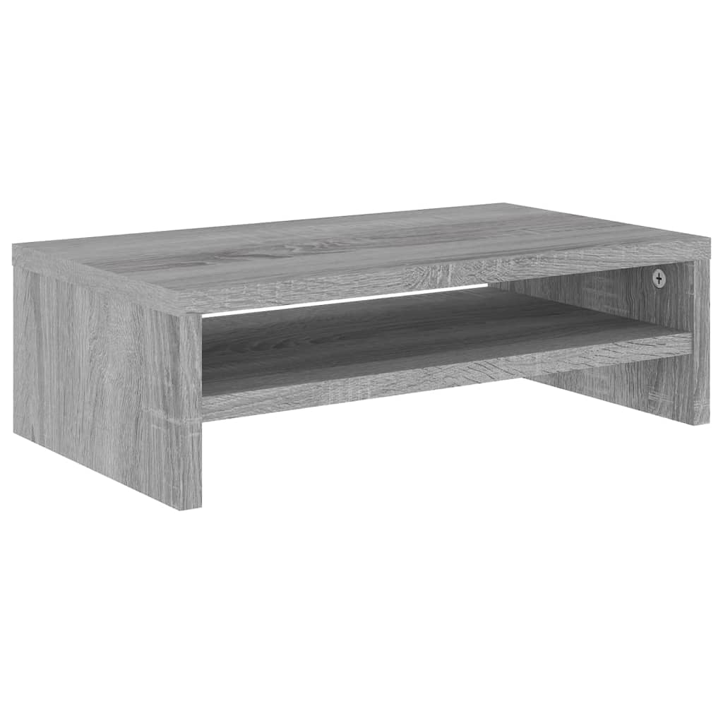 Szürke sonoma színű szerelt fa monitorállvány 42x24x13 cm