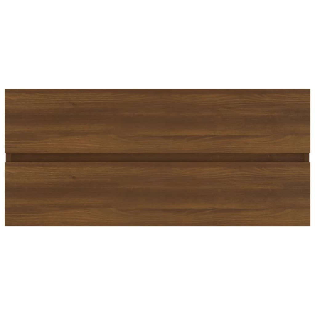 Barna tölgyszínű szerelt fa mosdószekrény 100 x 38,5 x 45 cm Barna tölgyszínű szerelt fa mosdószekrény 100 x 38,5 x 45 cm