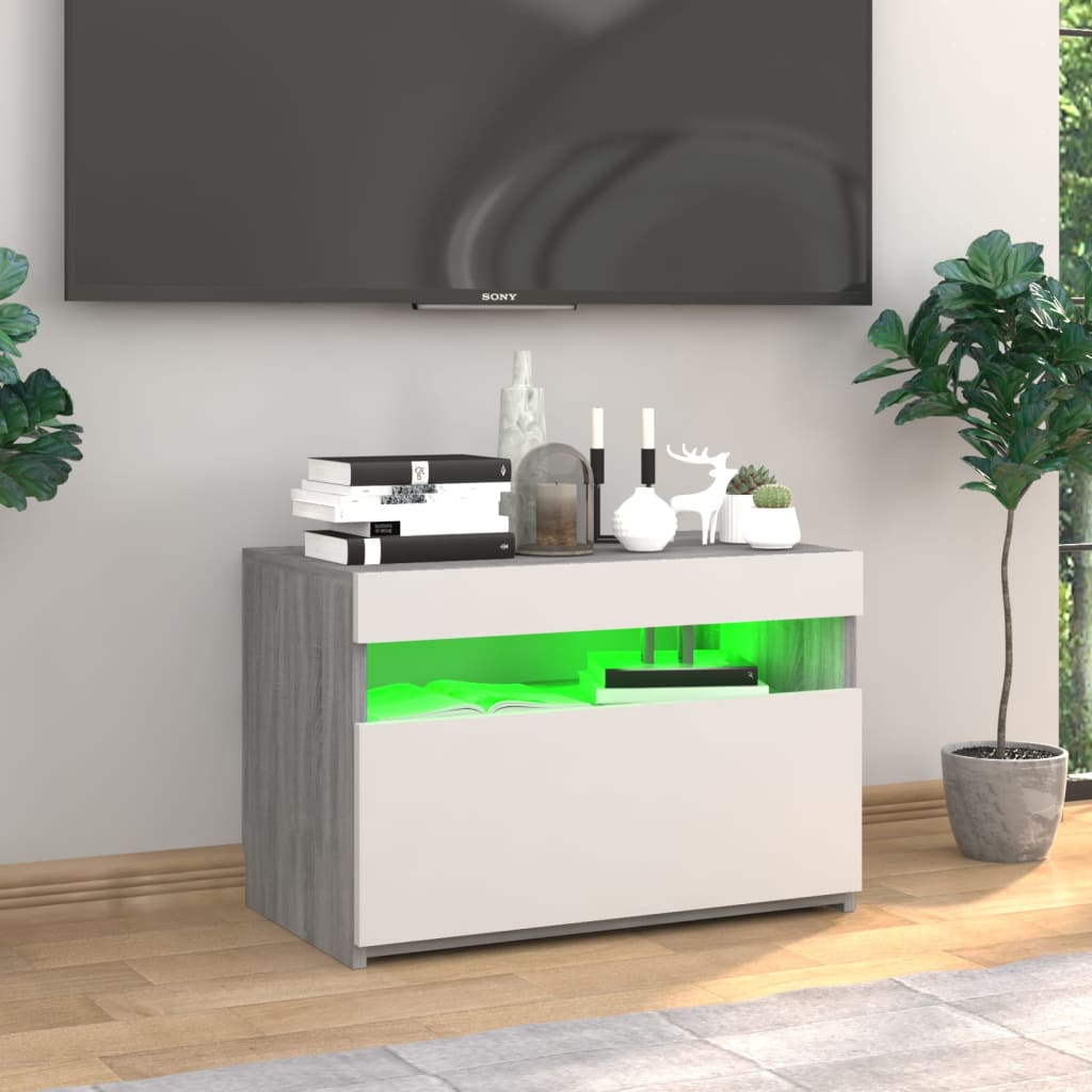Szürke sonoma tv-szekrény led-lámpákkal 60 x 35 x 40 cm Szürke sonoma tv-szekrény led-lámpákkal 60 x 35 x 40 cm