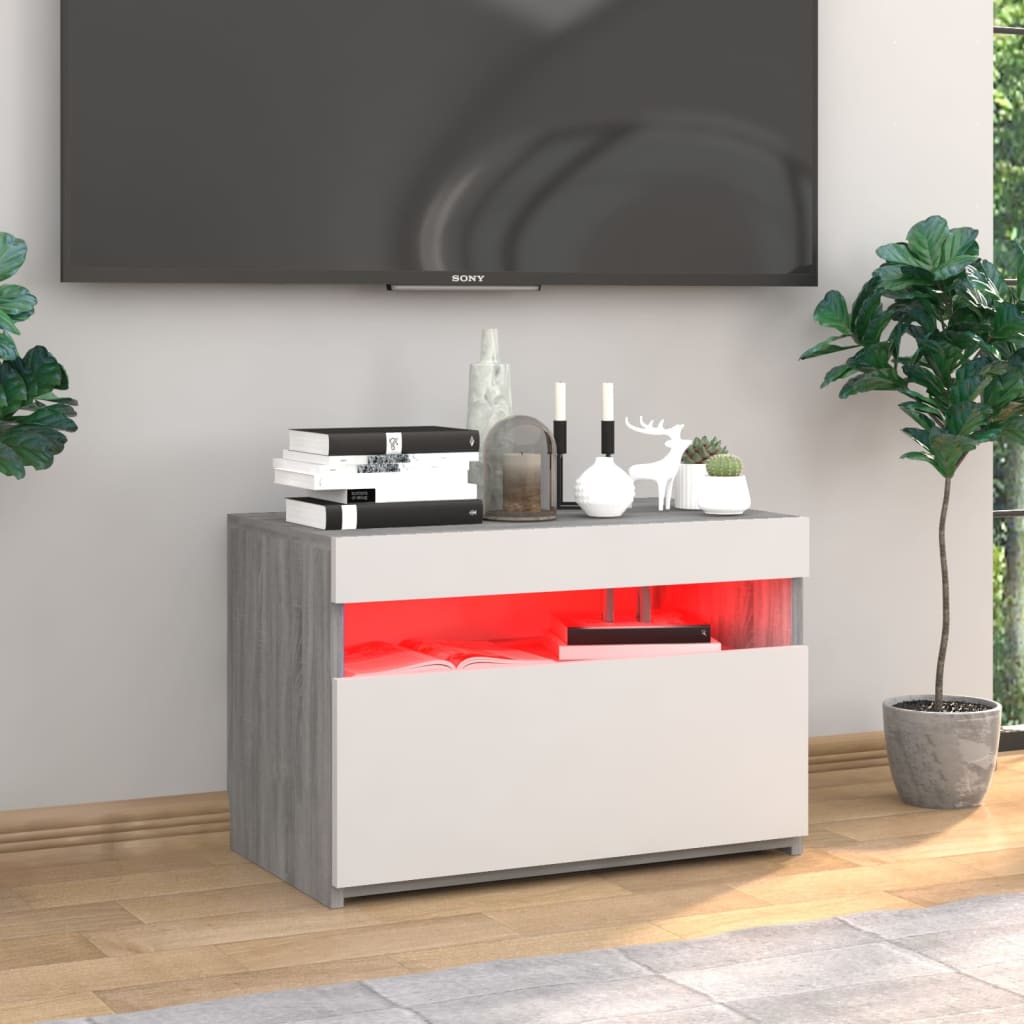 Szürke sonoma tv-szekrény led-lámpákkal 60 x 35 x 40 cm Szürke sonoma tv-szekrény led-lámpákkal 60 x 35 x 40 cm