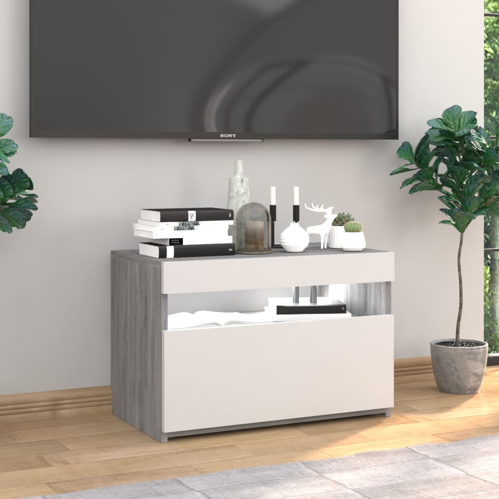 Szürke sonoma tv-szekrény led-lámpákkal 60 x 35 x 40 cm Szürke sonoma tv-szekrény led-lámpákkal 60 x 35 x 40 cm