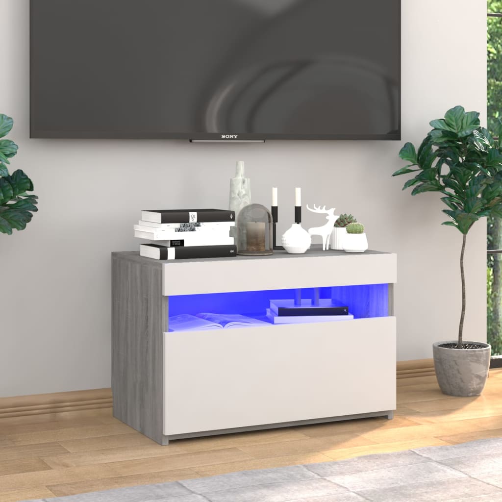 Szürke sonoma tv-szekrény led-lámpákkal 60 x 35 x 40 cm Szürke sonoma tv-szekrény led-lámpákkal 60 x 35 x 40 cm