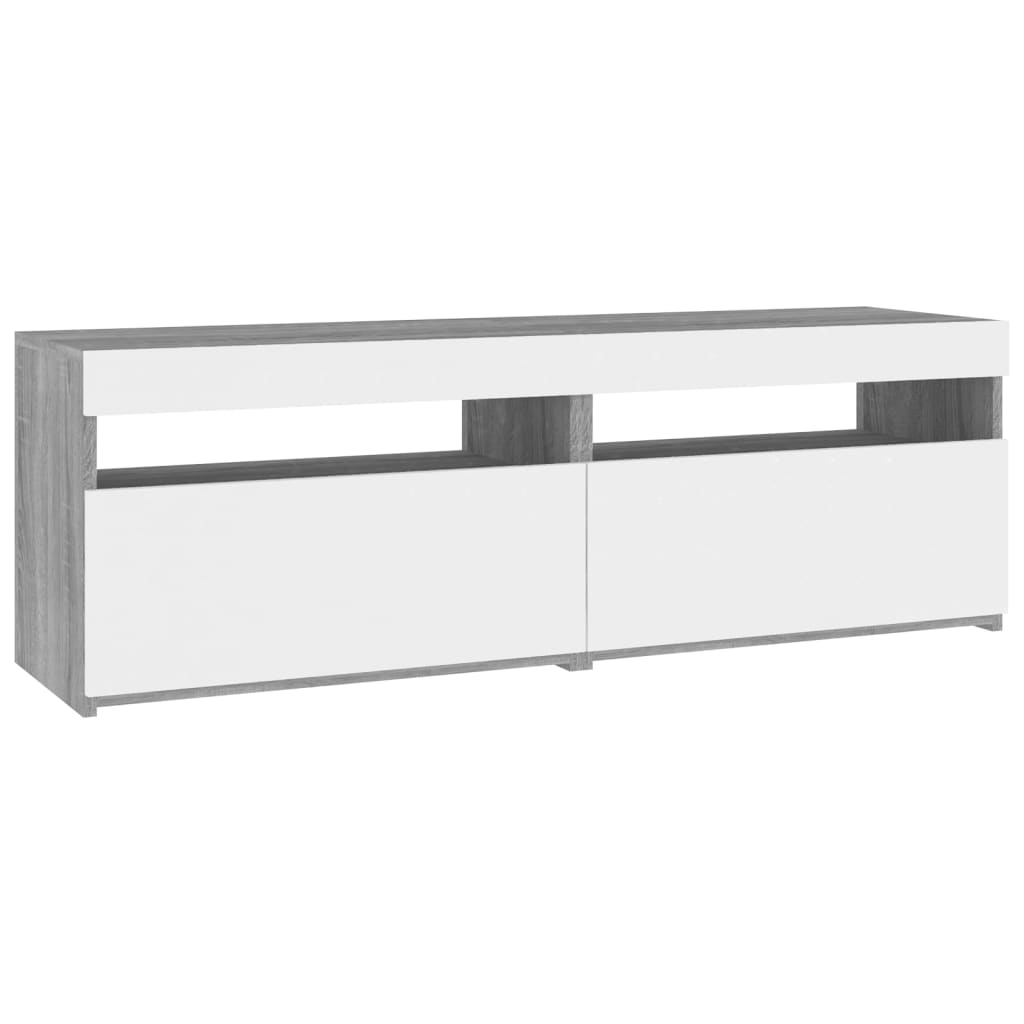 2 db szürke sonoma színű tv-szekrény led-ekkel 60 x 35 x 40 cm