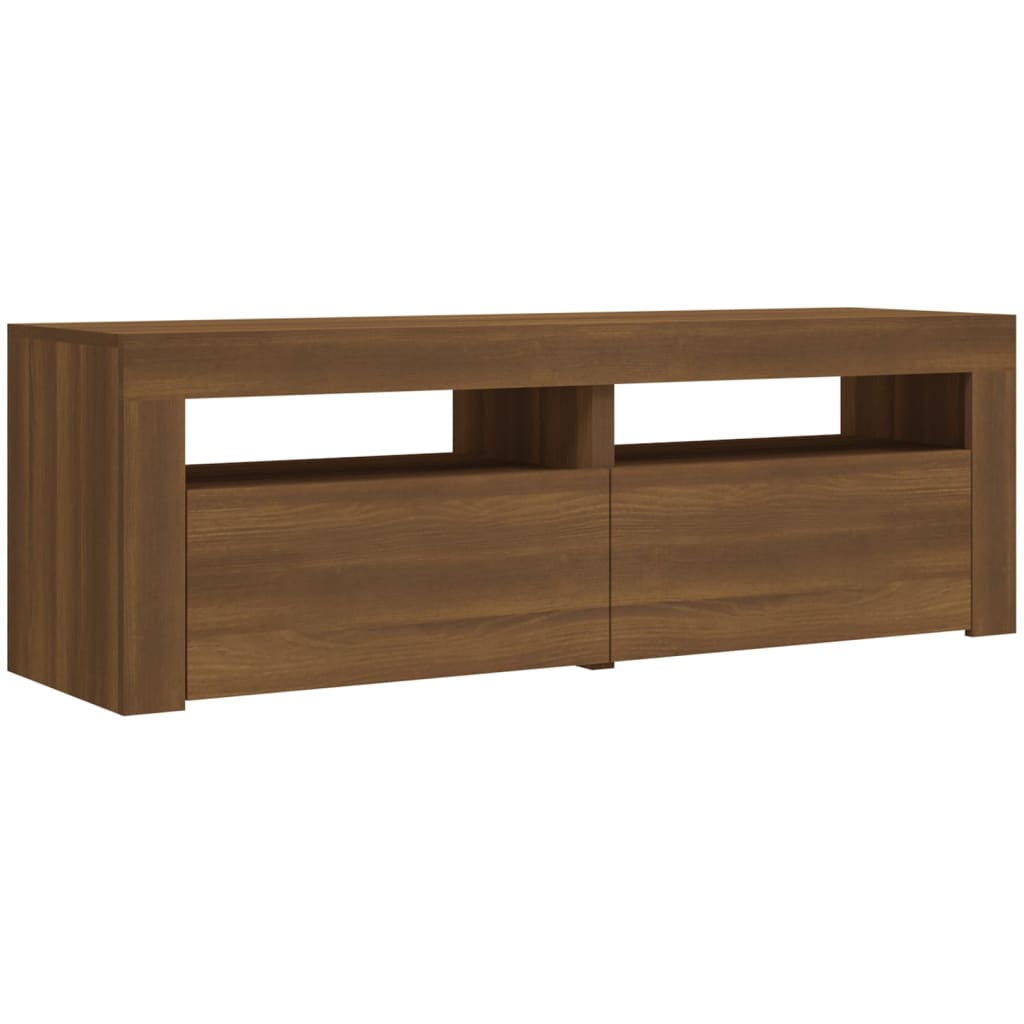Barna tölgyszínű tv-szekrény led-lámpákkal 120 x 35 x 40 cm Barna tölgyszínű tv-szekrény led-lámpákkal 120 x 35 x 40 cm