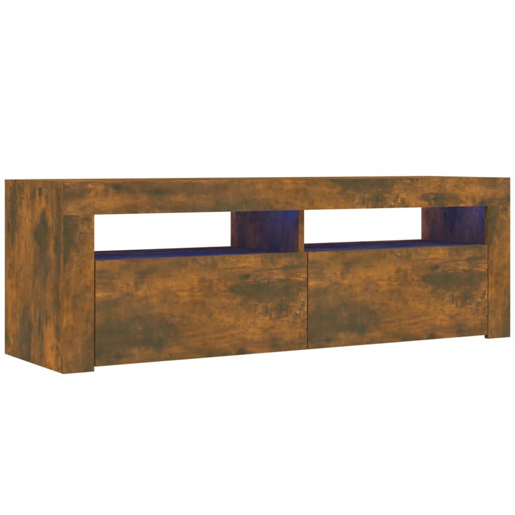 Füstös tölgyszínű tv-szekrény led-világítással 120 x 35 x 40 cm Füstös tölgyszínű tv-szekrény led-világítással 120 x 35 x 40 cm