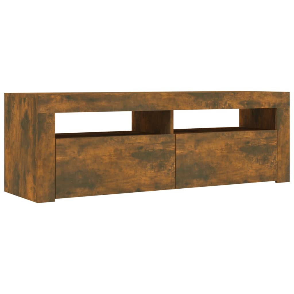 Füstös tölgyszínű tv-szekrény led-világítással 120 x 35 x 40 cm Füstös tölgyszínű tv-szekrény led-világítással 120 x 35 x 40 cm